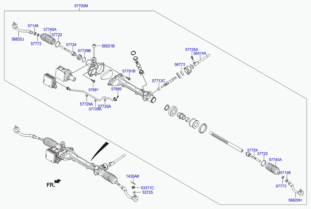 Рулевая рейка для Хендай Генезис 2013-2016