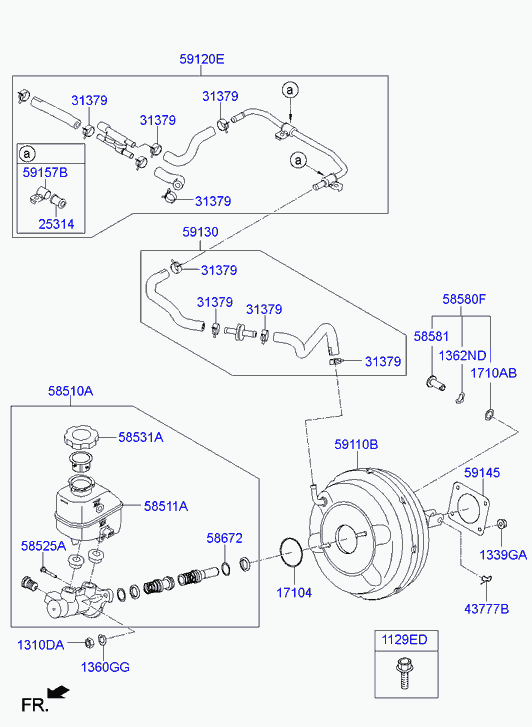 Главный тормозной цилиндр с бачком для Хендай Генезис 2013-2016