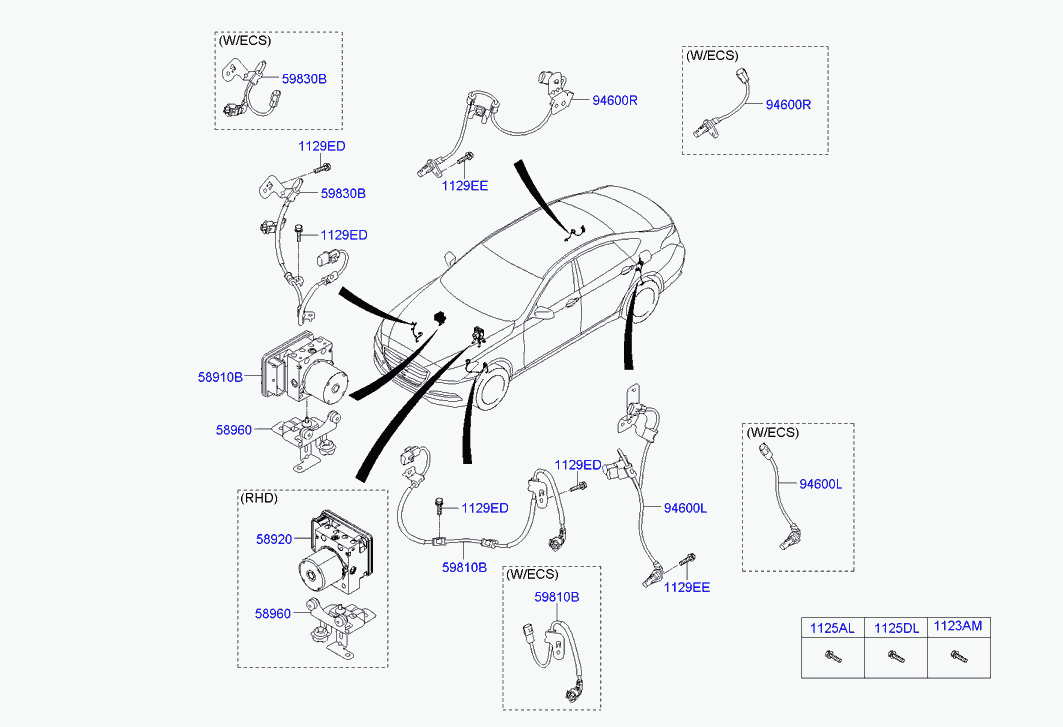 Датчик АБС задний левый для Хендай Генезис 2013-2016