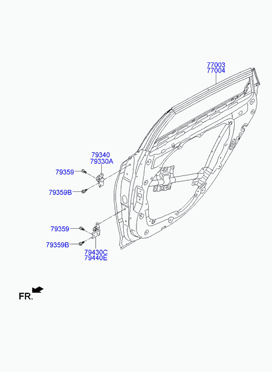 Дверь задняя правая для Хендай Генезис 2013-2016