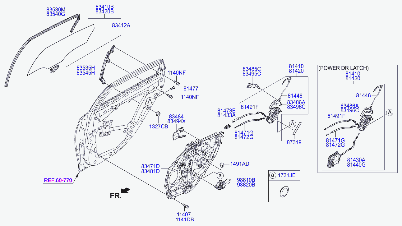 Стекло задней левой двери для Хендай Генезис 2013-2016