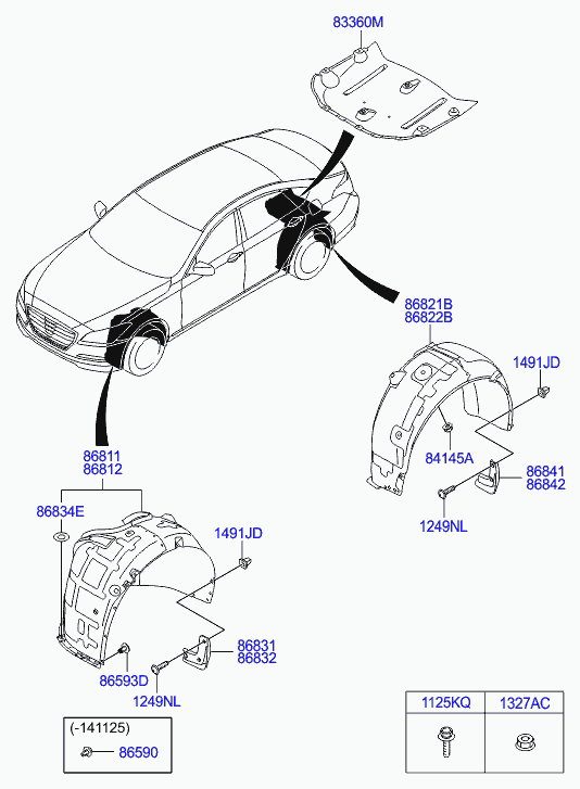 Подкрылок передний правый для Хендай Генезис 2013-2016