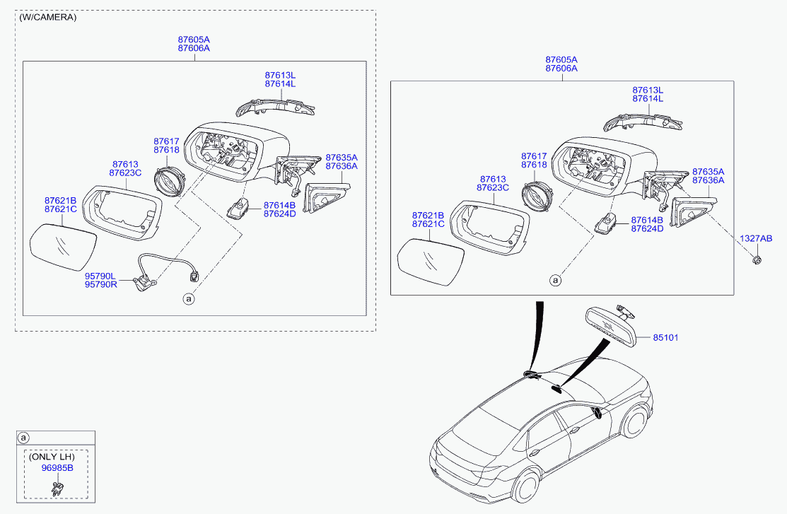 Зеркало боковое левое для Хендай Генезис 2013-2016