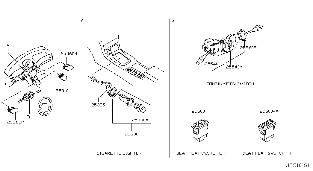 Подрулевой переключатель внешнего света для Ниссан Альмера 2002-2006