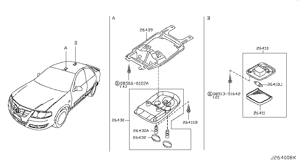 Фонарь салона для Ниссан Альмера 2002-2006