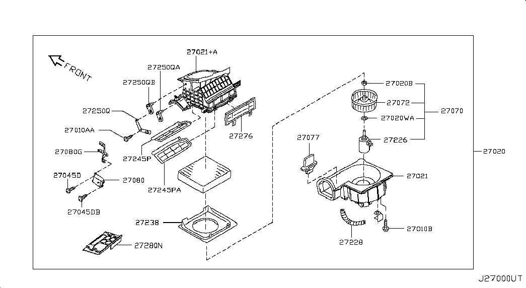 Вентилятор салона в сборе для Ниссан Альмера 2002-2006