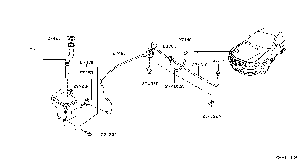 Фаро-омыватель правый для Ниссан Альмера 2002-2006