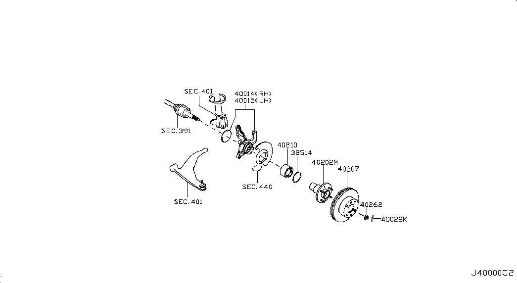 Поворотный кулак передний левый для Ниссан Альмера 2002-2006