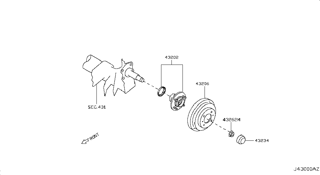 Ступица задняя левая для Ниссан Альмера 2002-2006