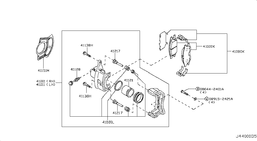 Колодки тормозные передние для Ниссан Альмера 2002-2006