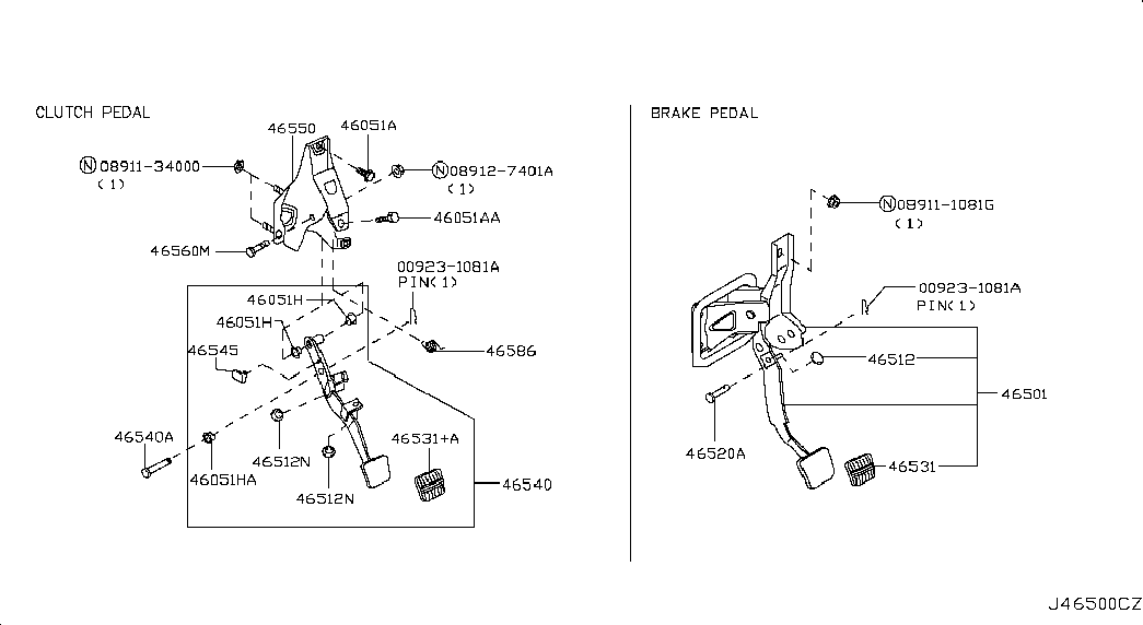 Педаль тормоза для Ниссан Альмера 2002-2006