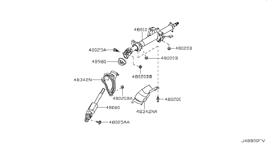 Рулевой вал нижний для Ниссан Альмера 2002-2006