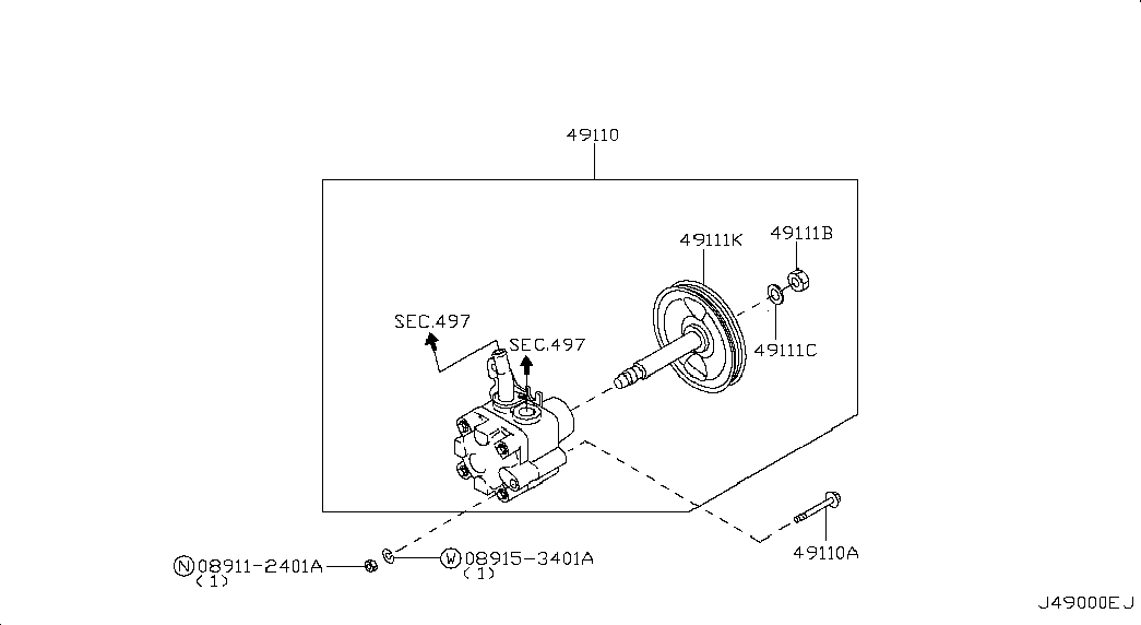 Насос ГУР для Ниссан Альмера 2002-2006
