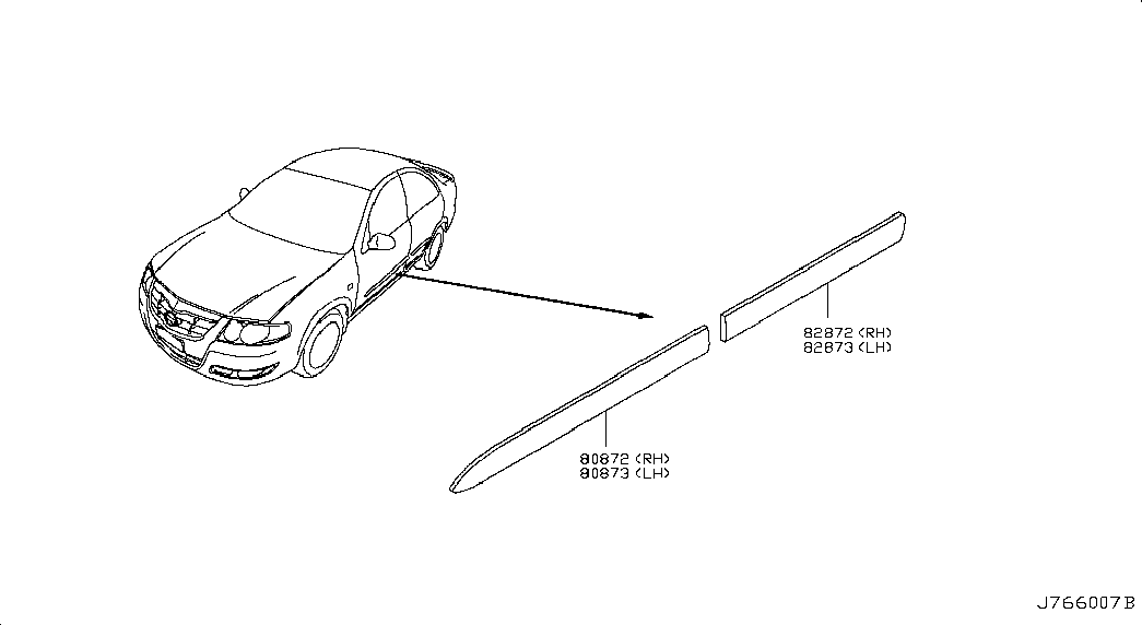 Молдинг боковой правый для Ниссан Альмера 2002-2006