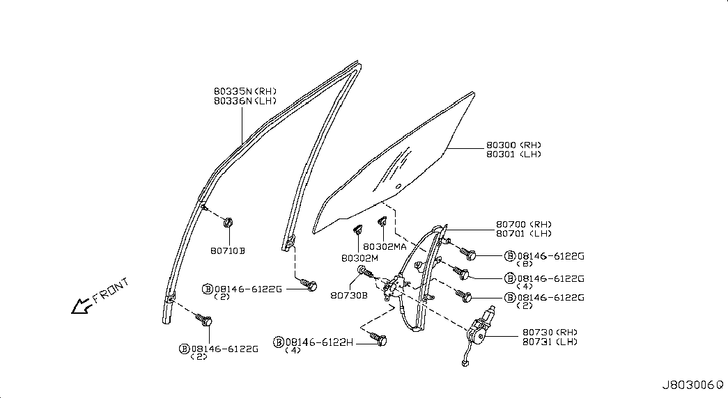 Мотор стеклоподъемника переднего правого для Ниссан Альмера 2002-2006