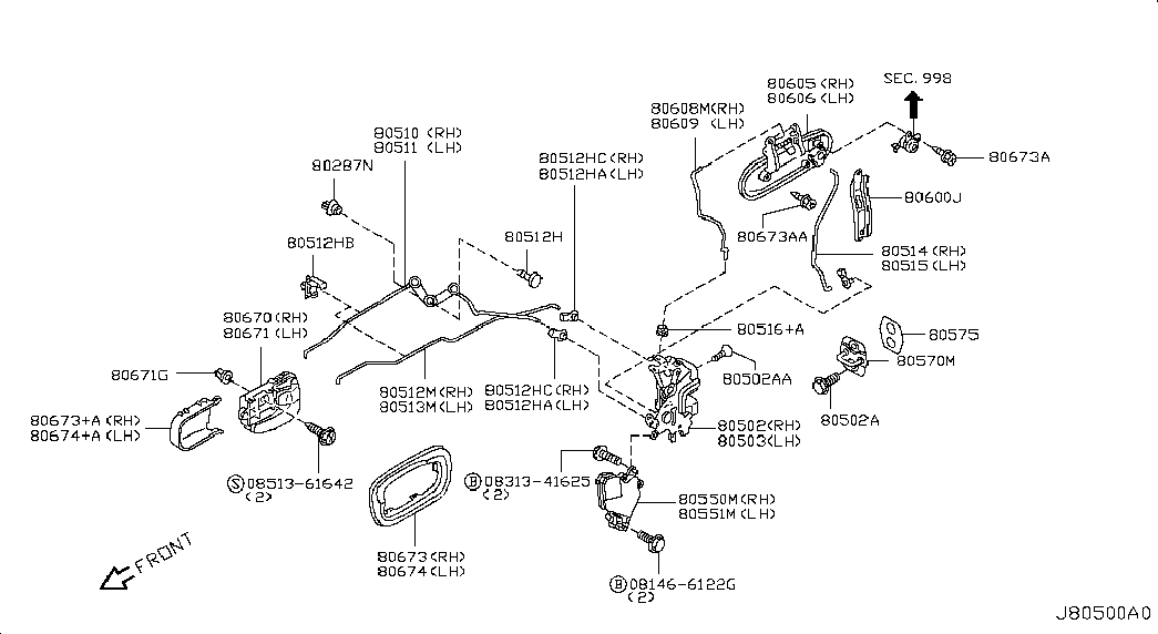 Ручка передней правой двери для Ниссан Альмера 2002-2006