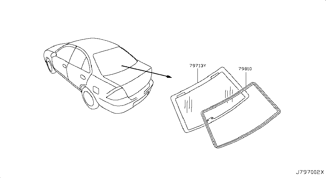 Стекло заднее для Ниссан Альмера 2002-2006