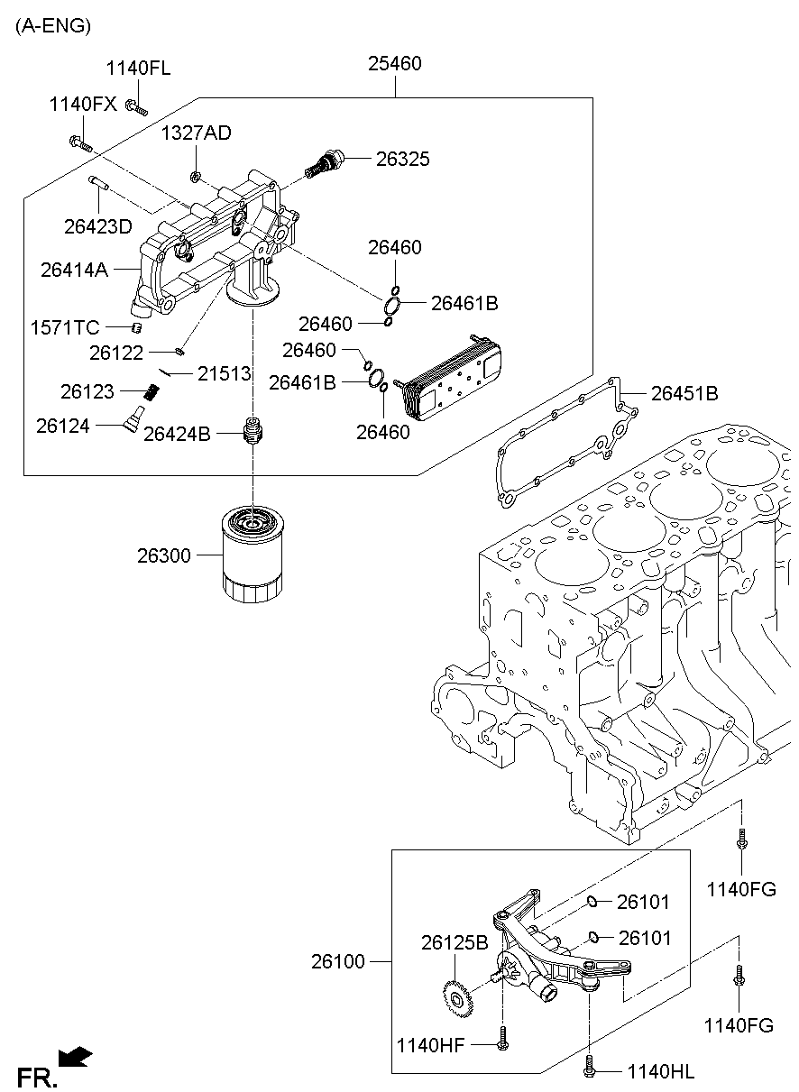 Масляный насос для Хендай Портер 2010-2016