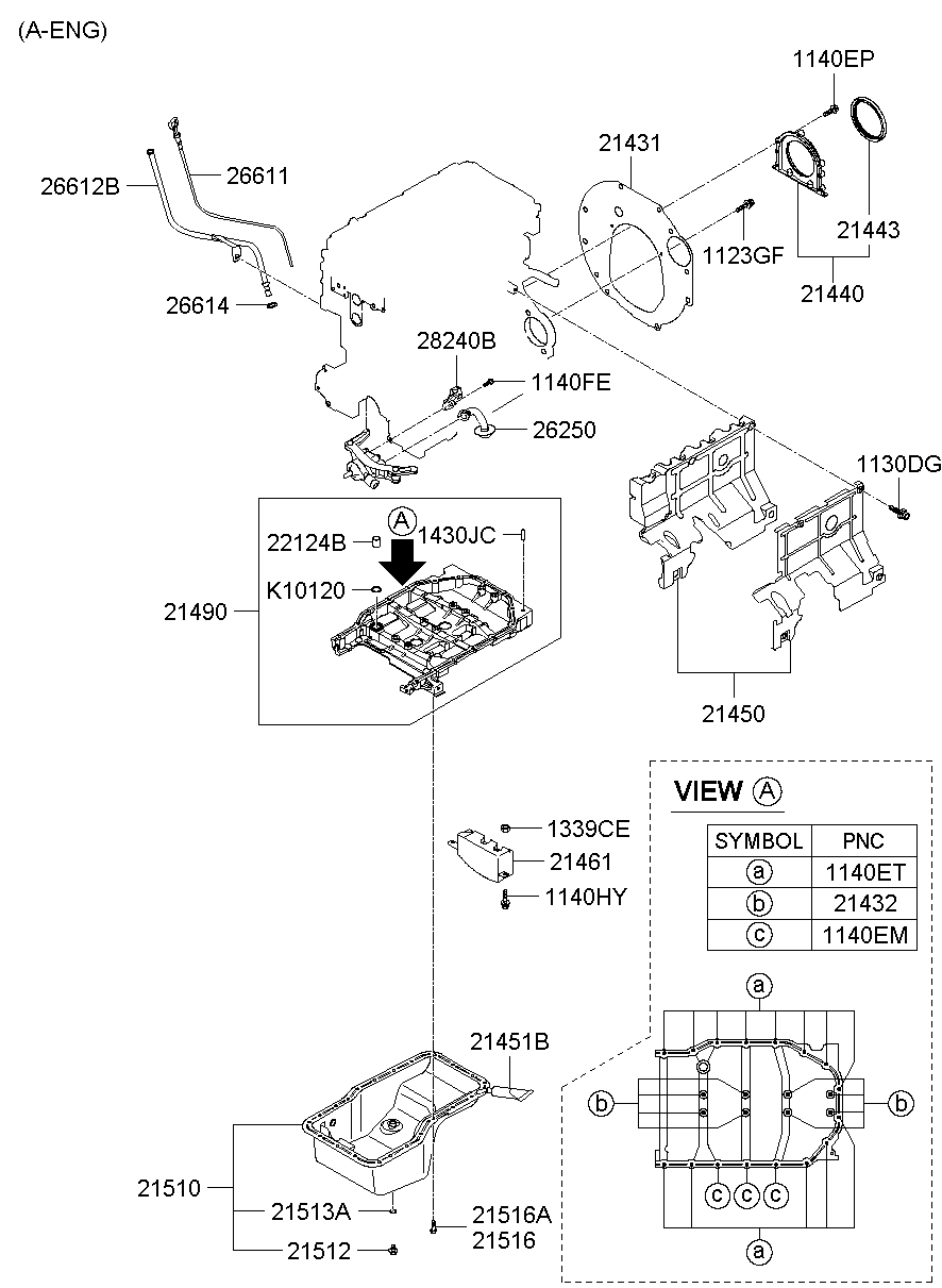 Поддон масляный для Хендай Портер 2010-2016