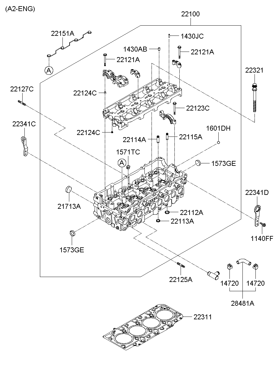 Головка блока цилиндров в сборе для Хендай Портер 2010-2016