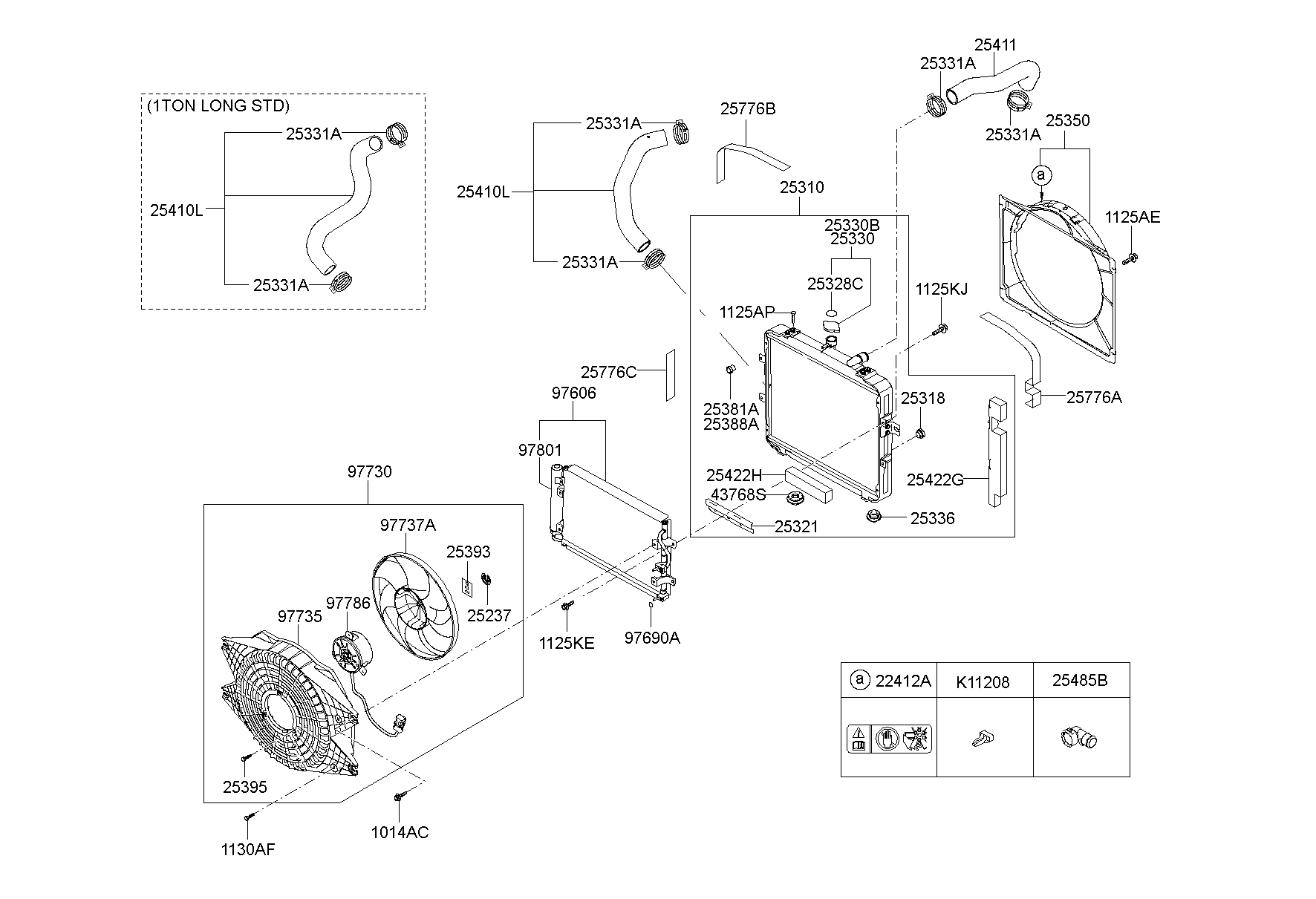 Конденсатор кондиционера в сборе для Хендай Портер 2010-2016