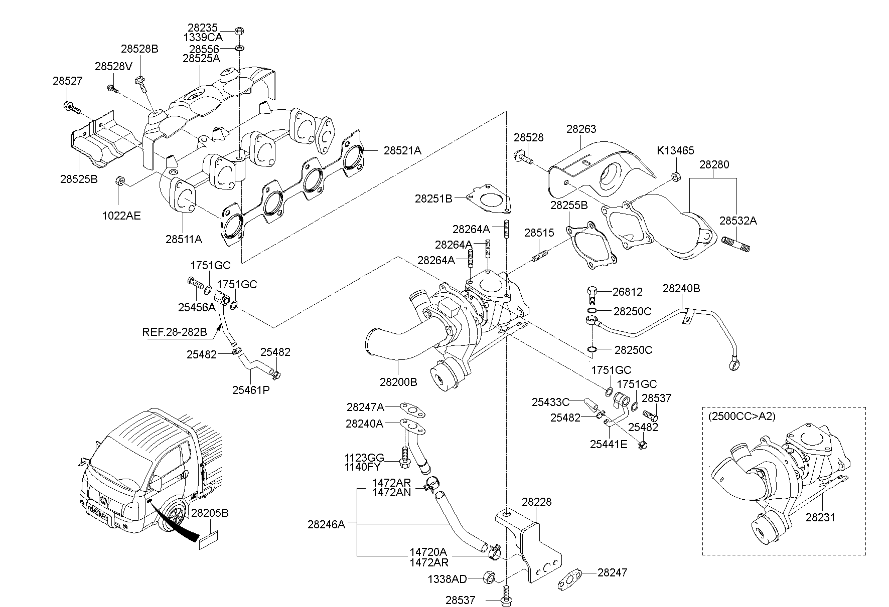 Турбокомпрессор для Хендай Портер 2010-2016