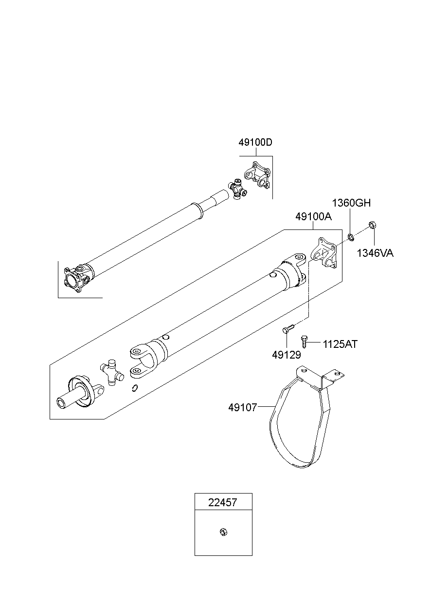 Карданный вал для Хендай Портер 2010-2016