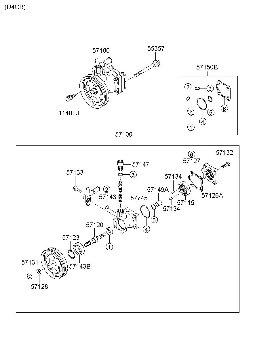Насос ГУР для Хендай Портер 2010-2016