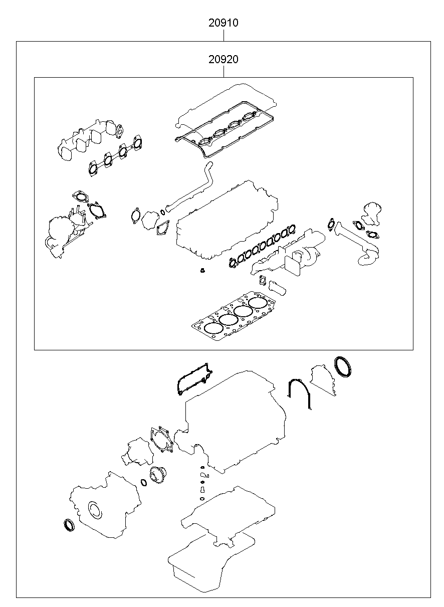 Комплект прокладок для двигателя для Хендай Портер 2005-2012