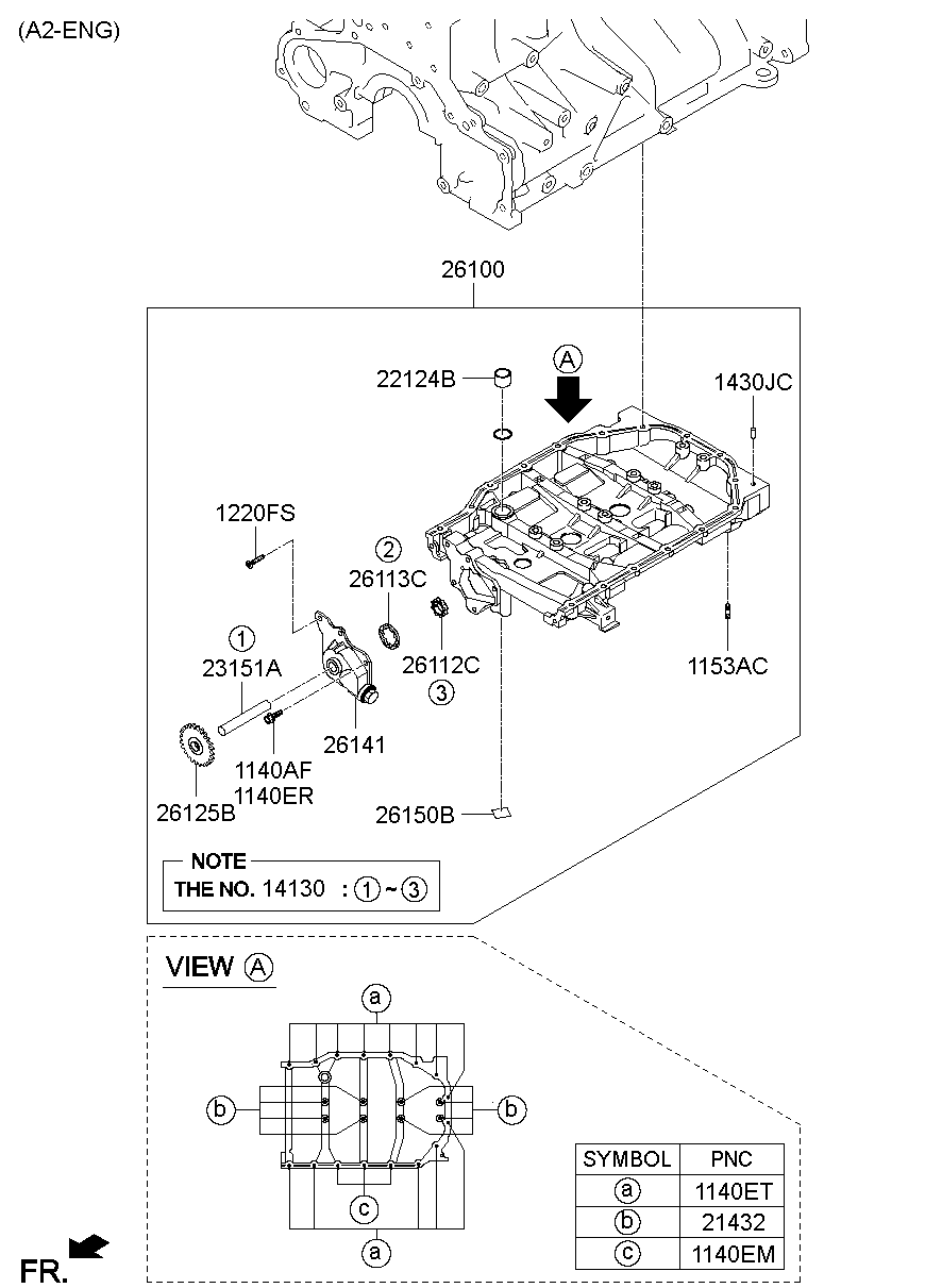 Масляный насос для Хендай Портер 2005-2012
