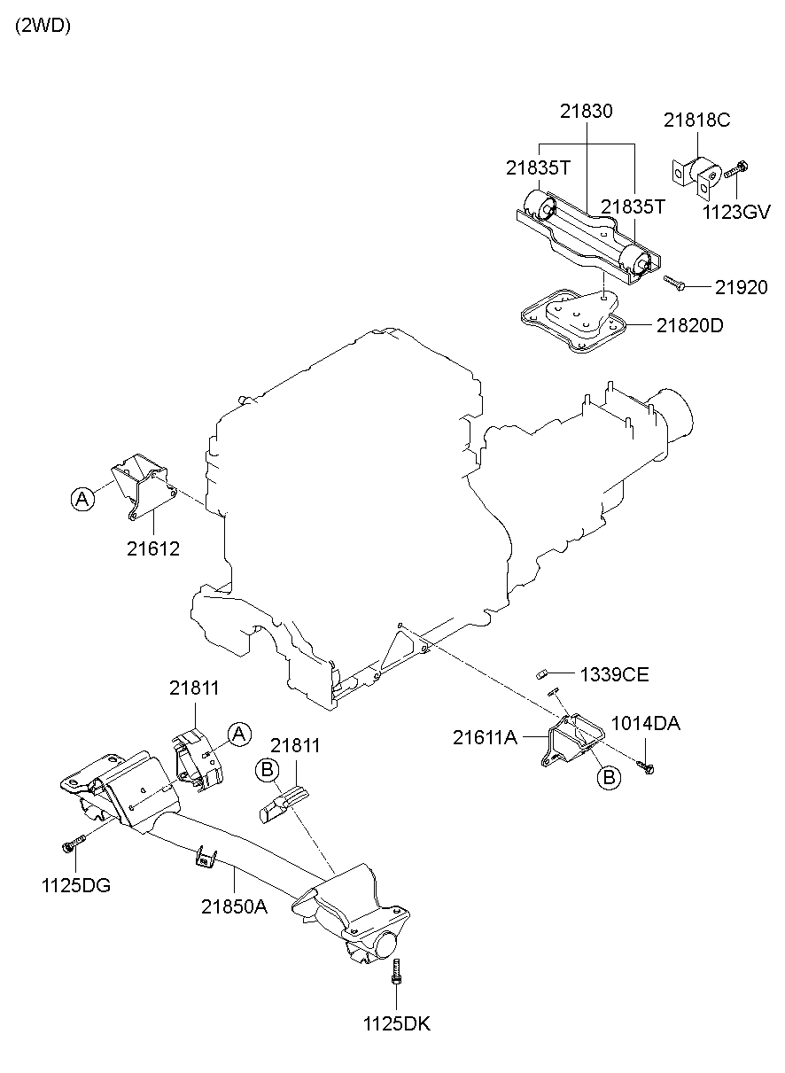 Подушка двигателя задняя для Хендай Портер 2005-2012