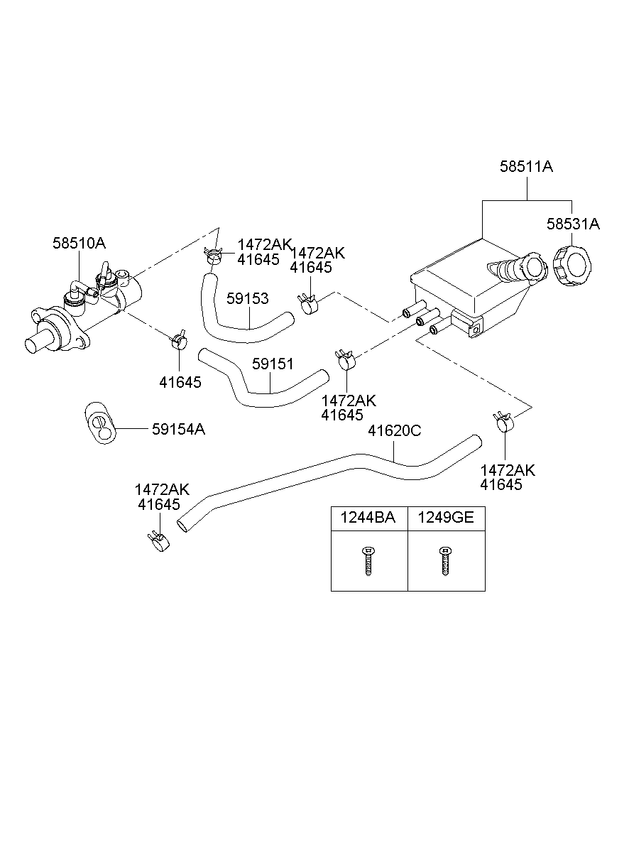 Главный цилиндр тормозной в сборе для Хендай Портер 2010-2016