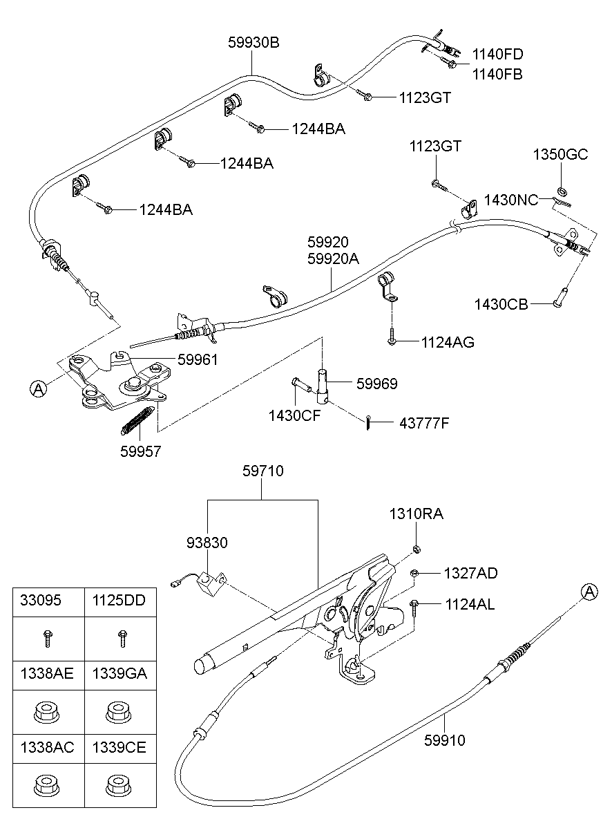 Трос правый стояночного, ручного тормоза для Хендай Портер 2010-2016