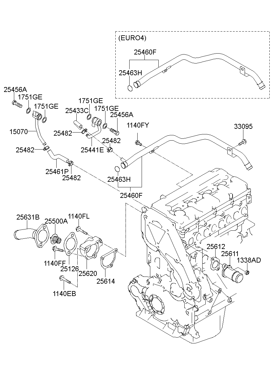 Корпус термостата в сборе для Хендай Портер 2005-2012