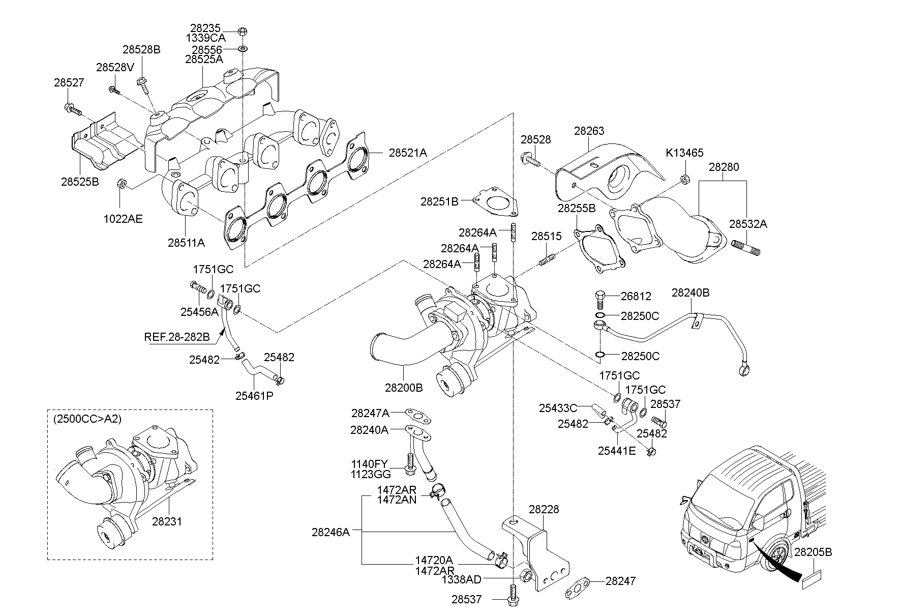 Турбокомпрессор для Хендай Портер 2005-2012