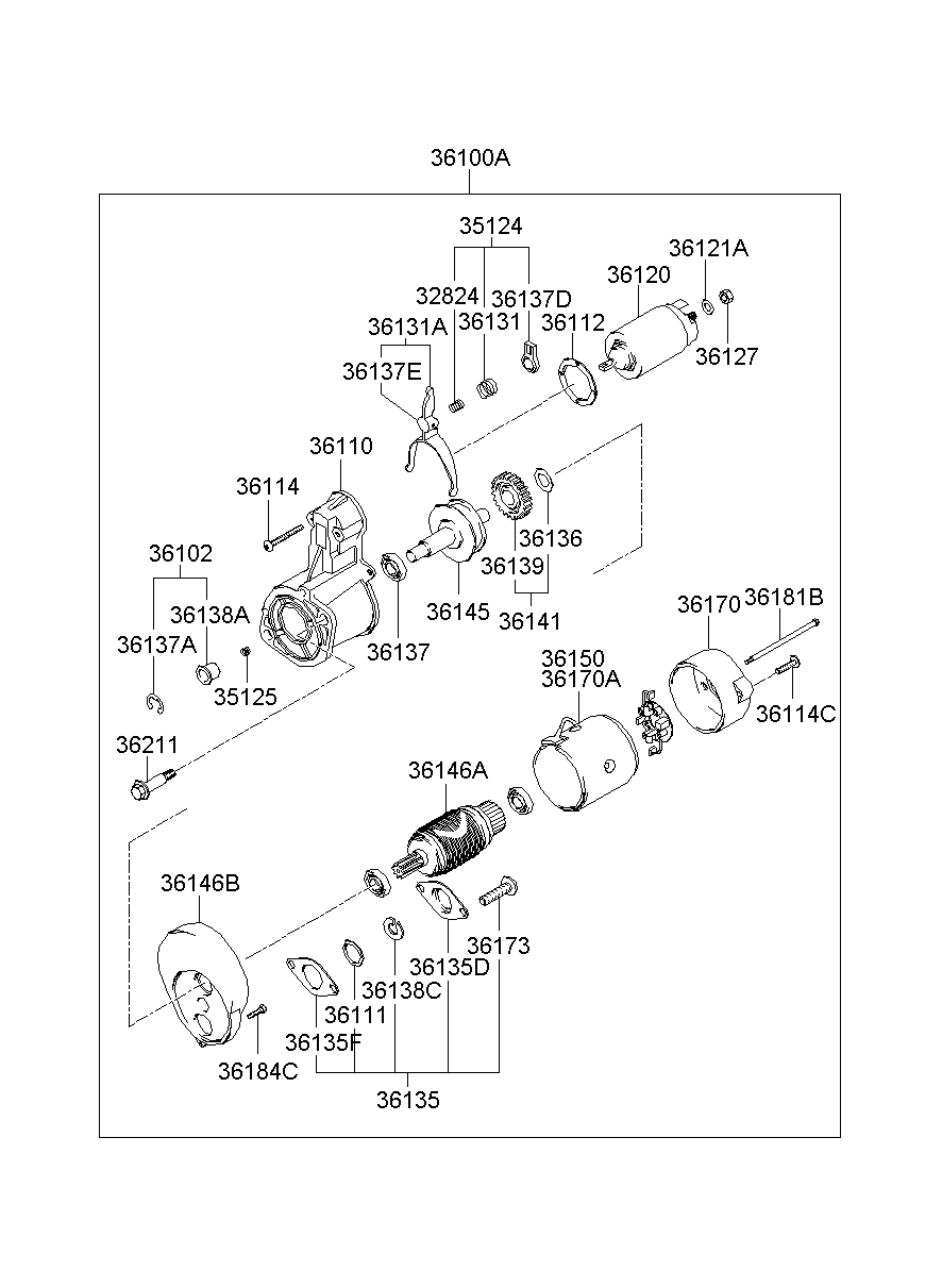 Стартер в сборе для Хендай Портер 2005-2012