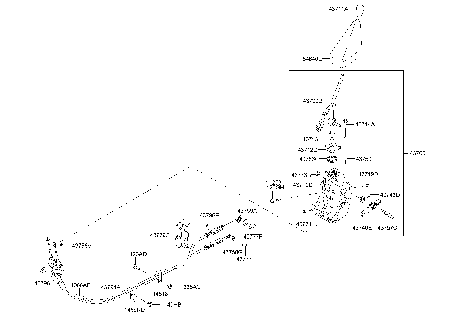 Рычаг переключения скоростей для Хендай Портер 2005-2012