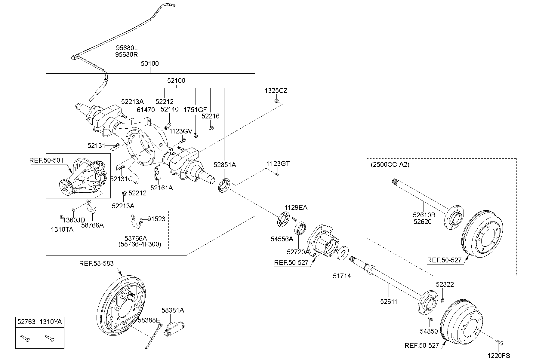 Полуось задняя для Хендай Портер 2005-2012