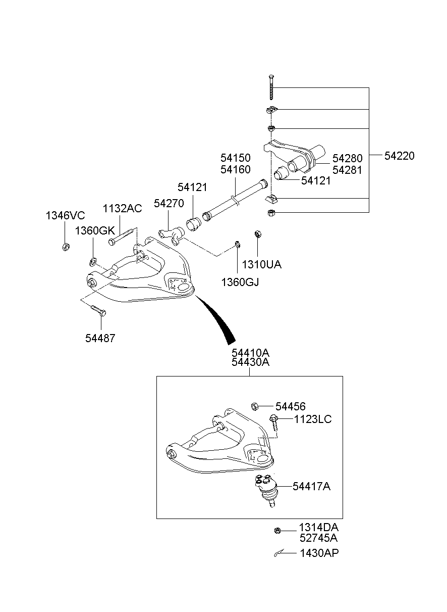Шаровая опора рычага переднего нижнего правого для Хендай Портер 2005-2012