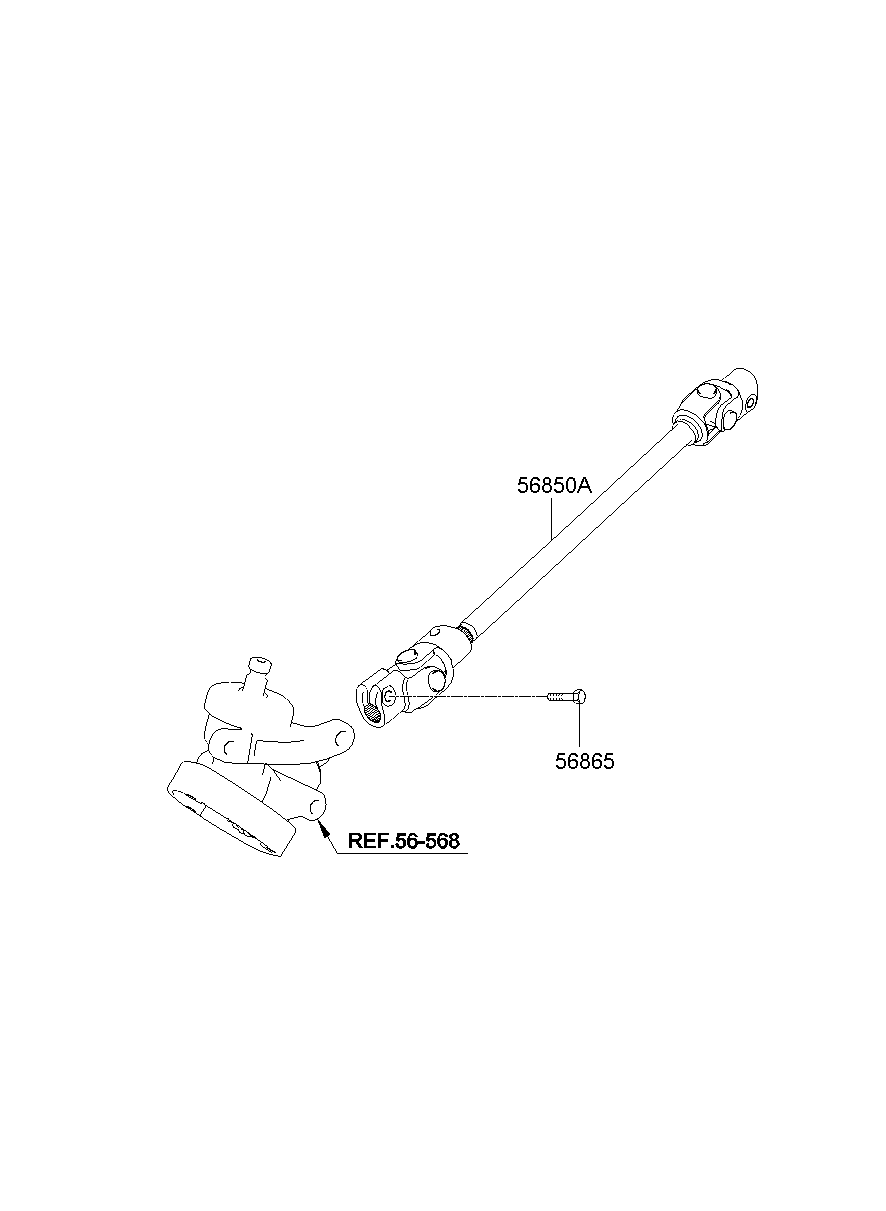 Рулевой вал нижний для Хендай Портер 2005-2012