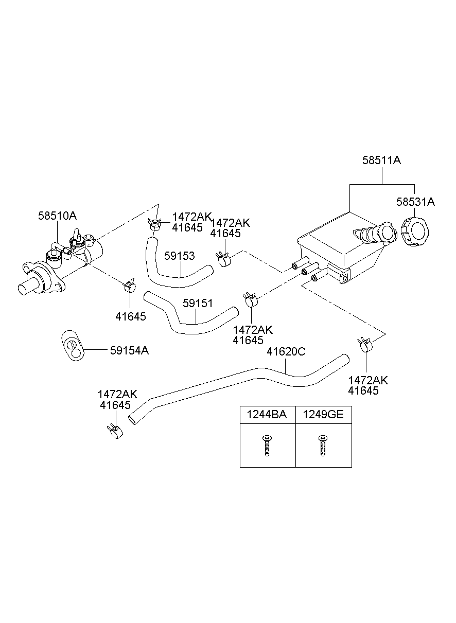 Главный тормозной цилиндр с бачком для Хендай Портер 2005-2012