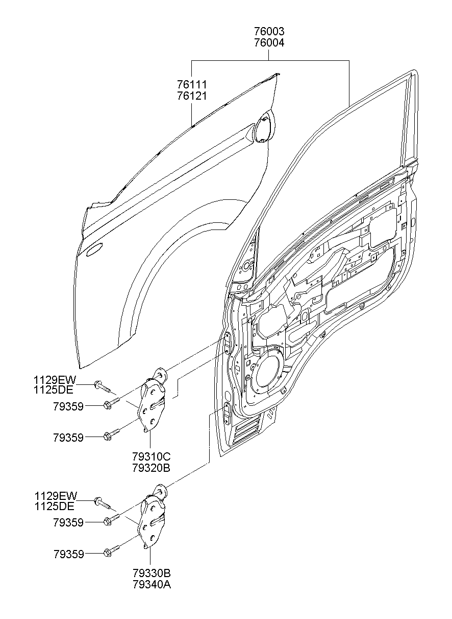 Дверь передняя правая для Хендай Портер 2010-2016