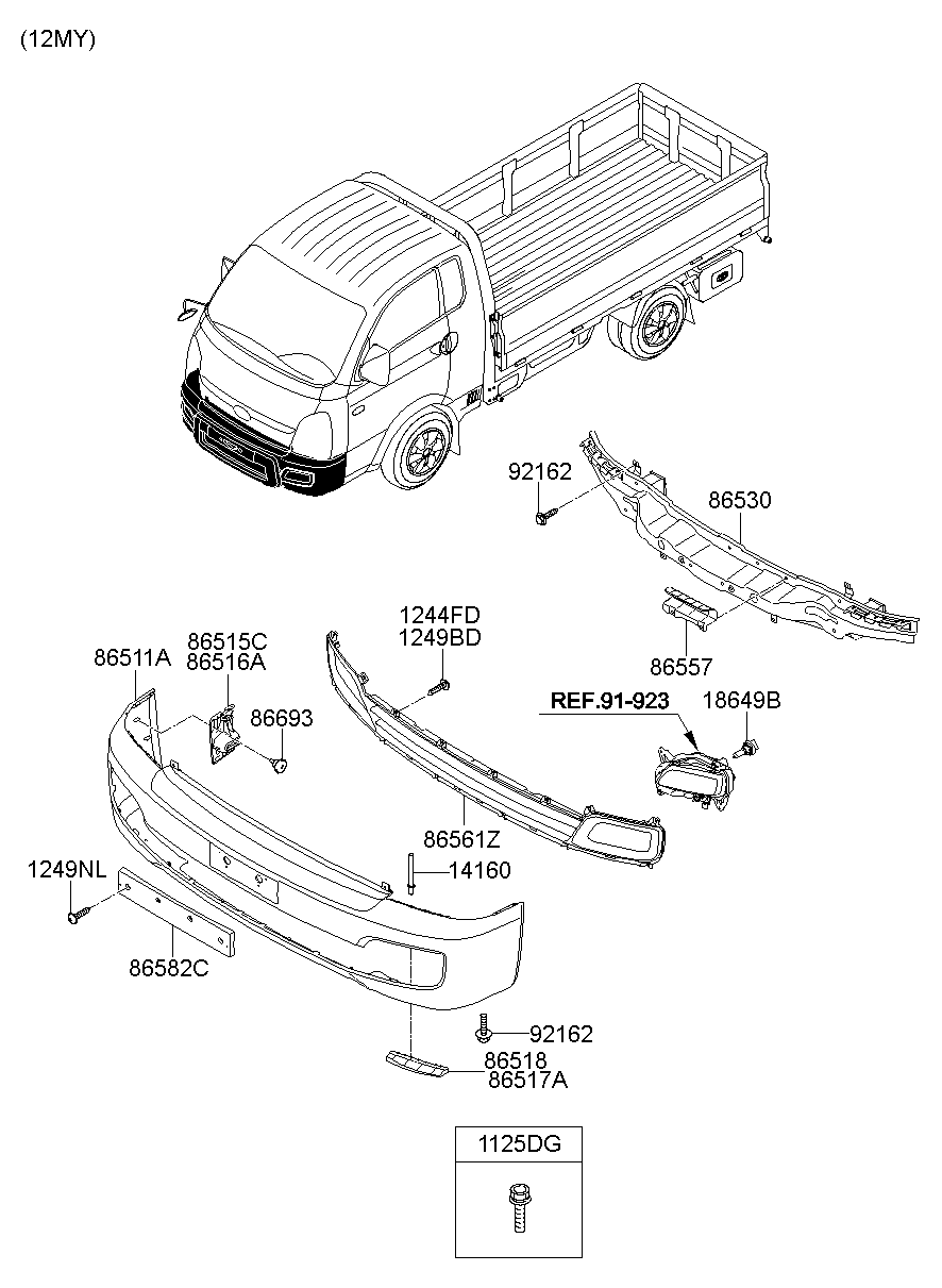 Бампер передний для Хендай Портер 2005-2012