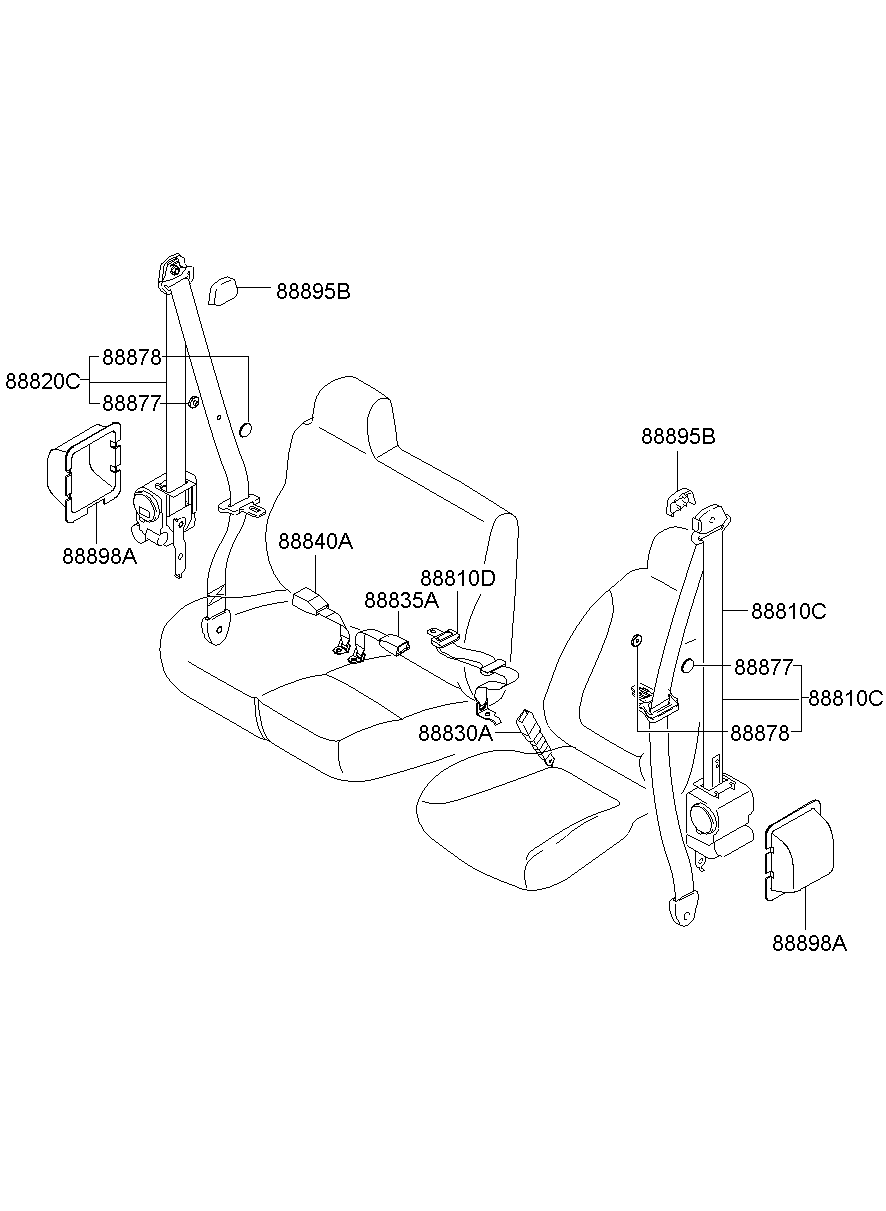 Ремень безопасности водителя для Хендай Портер 2005-2012