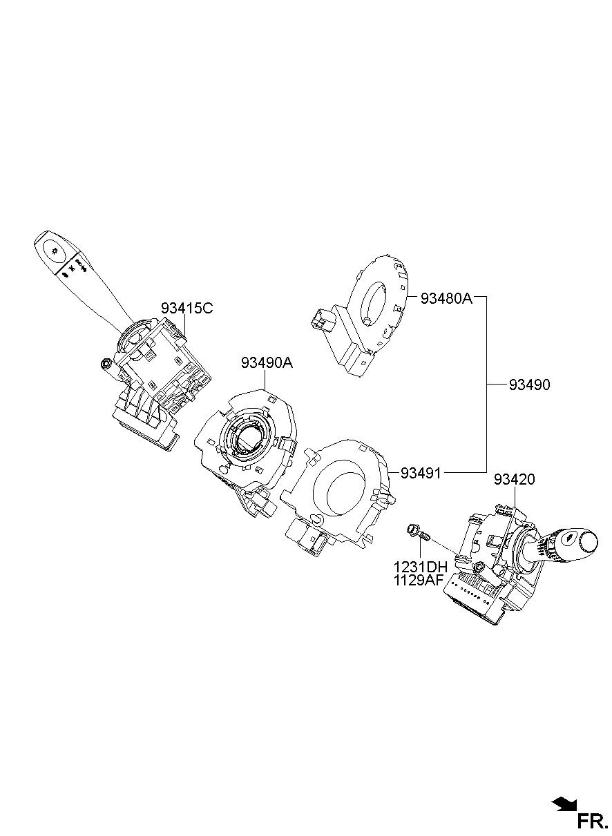 Подрулевой переключатель стеклоочистителя для Хендай Портер 2005-2012