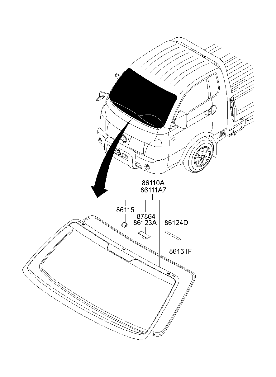 Лобовое стекло для Хендай Портер 2010-2016