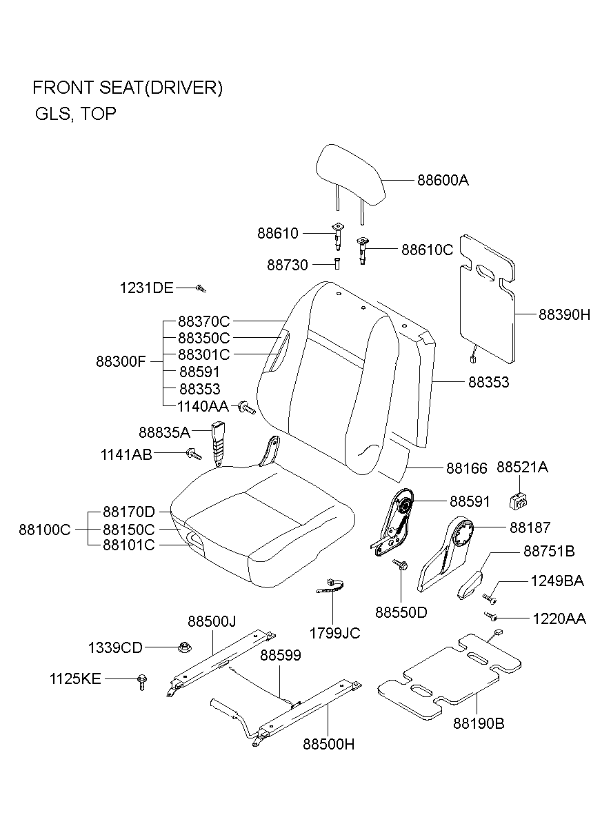 Подушка сиденья водителя для Хендай Портер 2010-2016