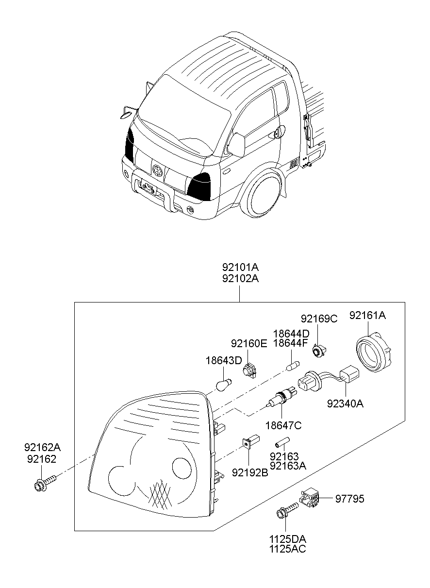 Фара правая в сборе для Хендай Портер 2010-2016