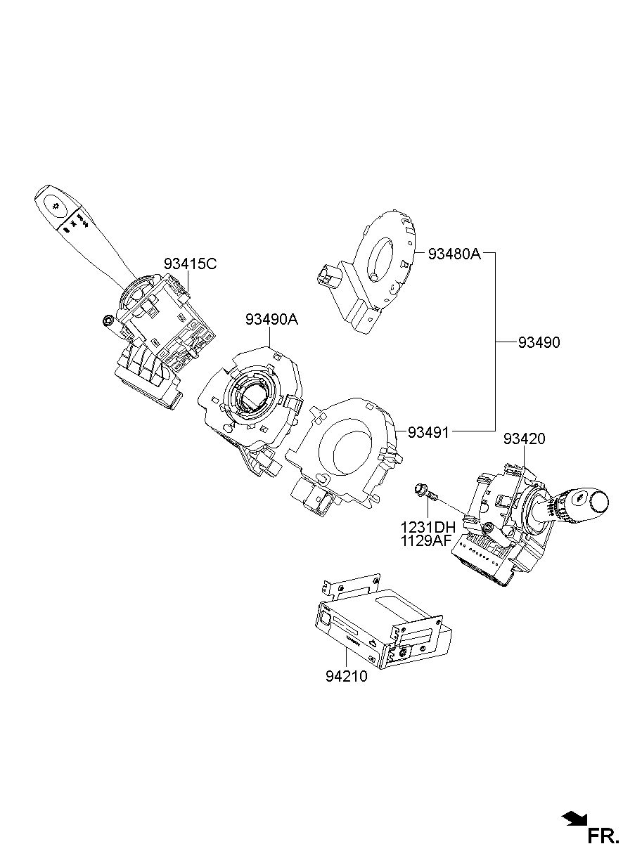 Левый подрулевой переключатель для Хендай Портер 2010-2016