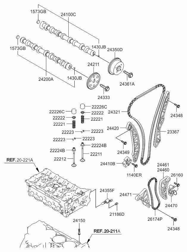 Шестерня выпускного распредвала  для Киа Каренс 2006-2012